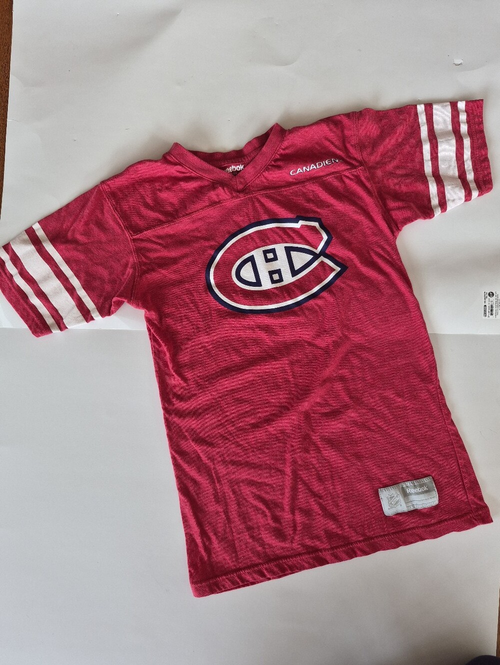 Reebok Kids Youth 14-16 Montreal Canadiens Red and White Jersey Tee